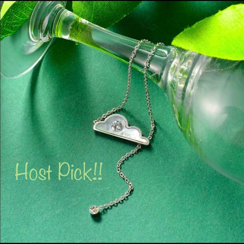 CZ & Shell Cloud Necklace - HOST PICK